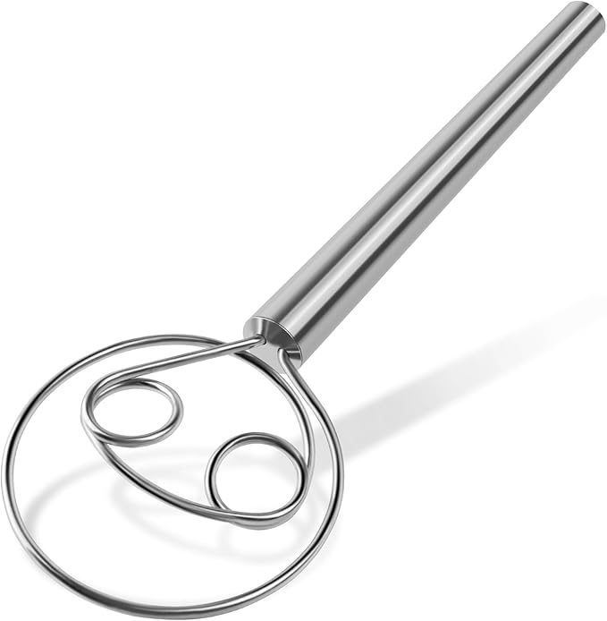 Danish Dough Whisk Stainless Steel Hook Dutch Mixer Tool for Bread Sourdough Baking Mixing
