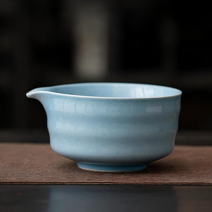 Matcha Whisk Holder Matcha Chasen Whisk Stand Ceramic Holder fit for Traditional Japanese Tea Ceremony Starter Matcha Tools Matcha Bowl (Cyan Matcha Bowl)