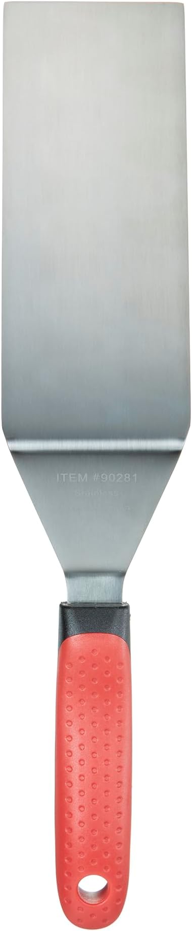 Chef Master 90282 High Heat Square Edge Turner Spatula, 7.5" x 2.95" Blade | Heat Resistant Handle | Slip Resistant Grip | Dishwasher Safe