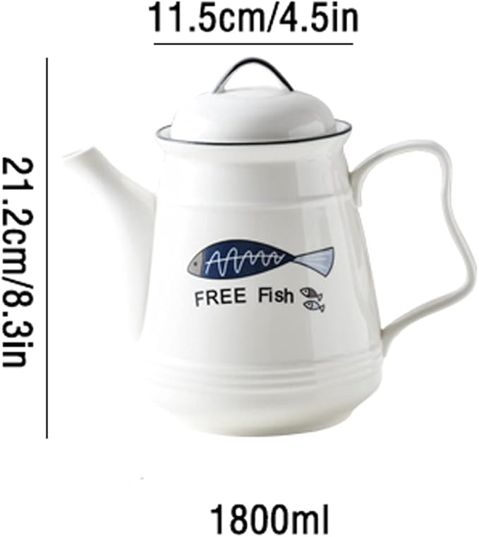 GRFIT Carafe Ceramic Cold Kettle with Handle Large Capacity Filter Teapot Teapot Home High Temperature Resistant Pitcher with Lid (170g) Water Pitcher (Color : F)