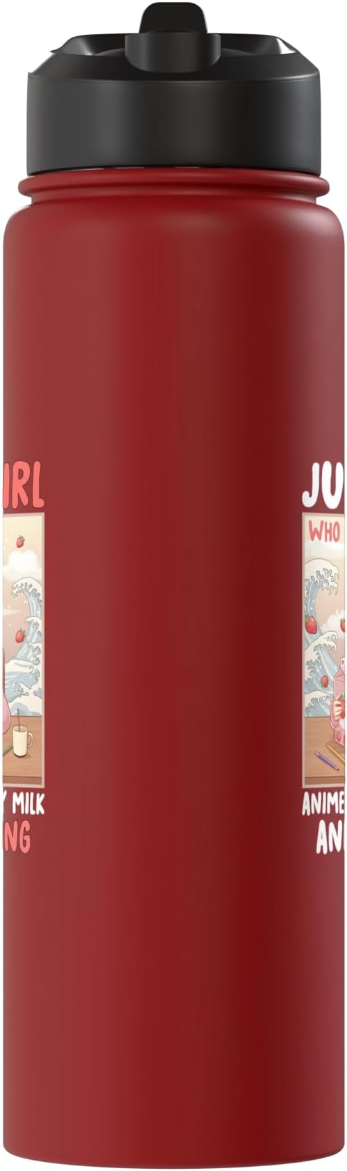 Just a Girl Who Loves Anime Strawberry Milk and Sketching Stainless Steel Insulated Water Bottle