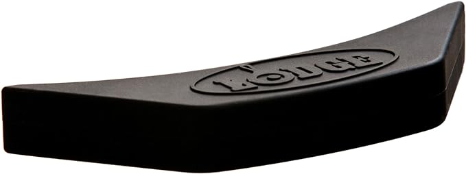Lodge Silicone Assist Handle Holder - Dishwasher Safe Hot Handle Holder Designed for Traditional Cast Iron Dual Handle Products - Reusable Heat Protection Up to 450° - Black