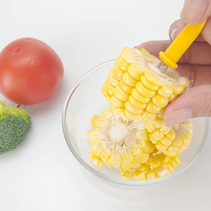 3.66 Inch Stainless Steel Corn Holders, Corn on The Grill, Corn on The Cob Skewers, Double Fork Sweet Corn Seat, Home & BBQ Cooking Fork (10 Pcs)