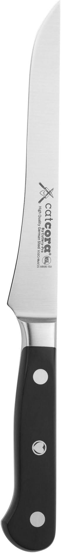 Cutlery-Pro Cat Cora Forged Boning Knife, Professional 6-Inch German Steel Blade For Deboning Poultry, Meat, and Fish, Ergonomic Triple-Rivet Handle, NSF-Certified Kitchen Knife
