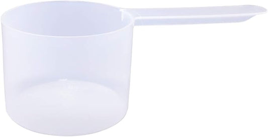 Plastic Measuring Scoop, 6 Tablespoon (90 cc | 3/8 Cup | 3 oz. | 90 mL) Long Handle Spoons for Powders, Granules, Coffee, Pet Food, Baking Supplies, Protein and Other Dry Goods, BPA Free (Set of 100)