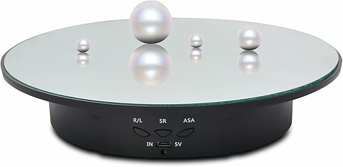 Rotating Display Stand Turntable Stand Spinning Stand for Product Shows White,7.87inch /17.6lbs Max Load,Black Round