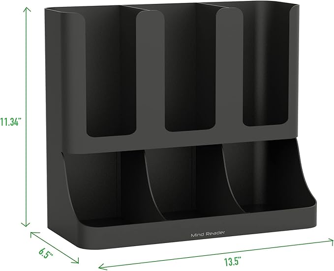 Mind Reader Coffee Pod Organizer and Condiment Station, Countertop Storage for 36 Pods, Cups, Coffee Accessories