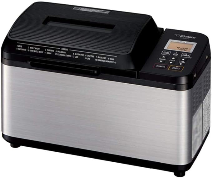 Zojirushi NW-JEC10BA Pressure Induction Heating (IH) Rice Cooker & Warmer, 5.5-Cup, Made in Japan & BB-PDC20BA Home Bakery Virtuoso Plus Breadmaker, 2 lb. loaf of bread, Stainless Steel/Black