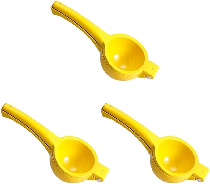 Home Manual Lemon Squeezer Aluminum Alloy Hand Pressed Citrus Orange Juicer Portable Kitchen Tool for Lime Lemon Home Use Yellow 1-5PCS(3pcs)
