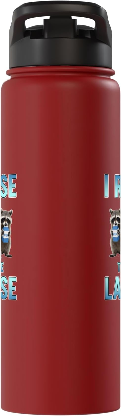 I Refuse To Tolerate Lactose Funny Raccoon Humor Stainless Steel Insulated Water Bottle