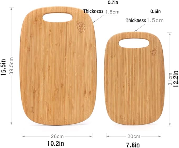 Board Bamboo Cutting Board with Handle Wooden Cutting Board for Kitchen Board Set for Vegetables Meat Cheese Cutting Board for Carving Meat or Vegetables (Carbonized Color M