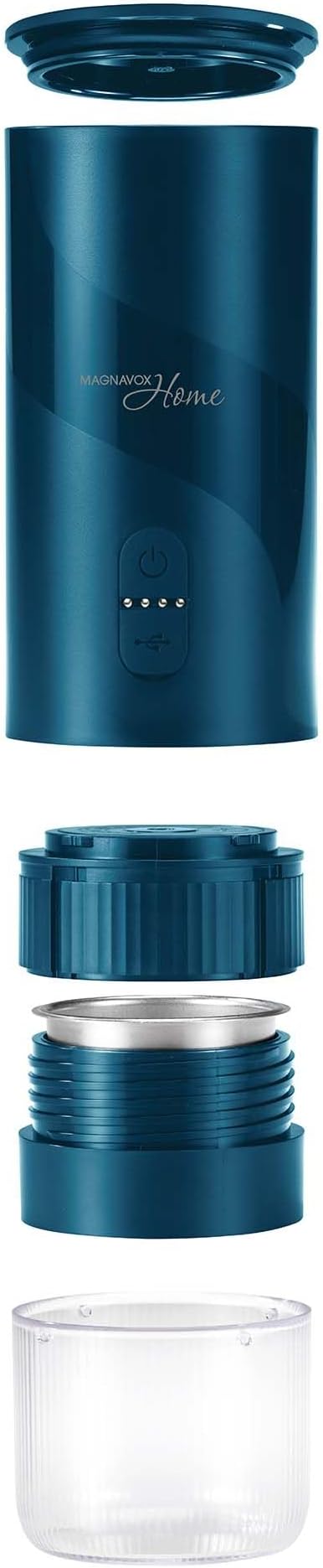 Magnavox HOME Portable Espresso Coffee Maker (Grounds or Pods) with Fast Brew Technology & Single Touch Control, Ideal for Offices or Travel