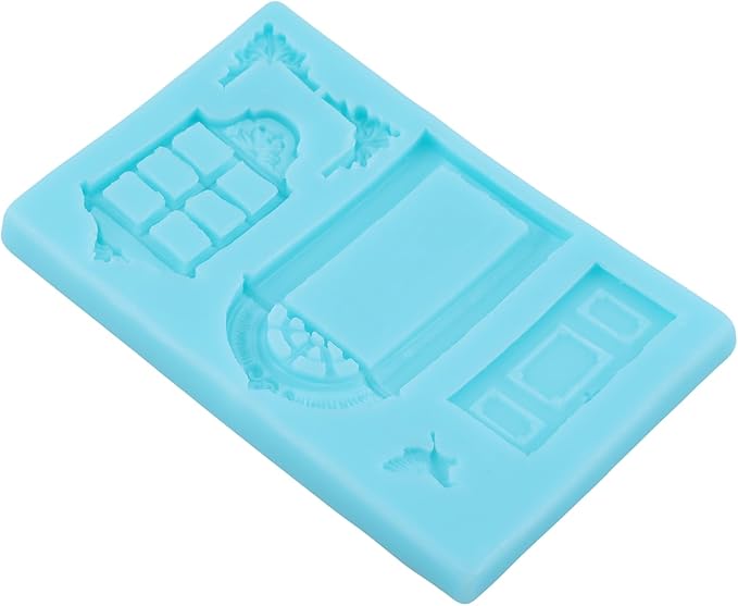 Door Window Frame Silicone Molds Nordic House Fondant Chocolate Molds for Cake Decorating Cupcake Topper Candy Gum Paste Polymer Clay
