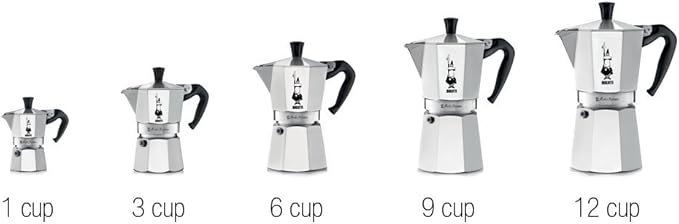 Bialetti - Moka Express: Iconic Stovetop Espresso Maker, Makes Real Italian Coffee, Moka Pot 3 Cups (4.3 Oz - 130 Ml), Aluminium, Silver