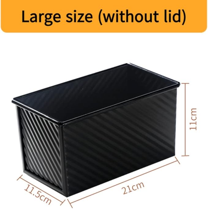 Cake Tin， Non-Stick Cake Mould, Baking ToolsBaking Mold,Cake Mould,Baking Baking Baking Pan Bread Oven Cake Mold Rectangular Toast Making Box with Lid Non Stick Skillet Pan Pans (Color : Large Black S