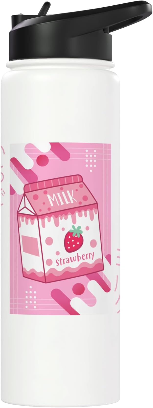Strawberry Milkshake Tshirt Japanese Otaku Anime Kawaii Stainless Steel Insulated Water Bottle