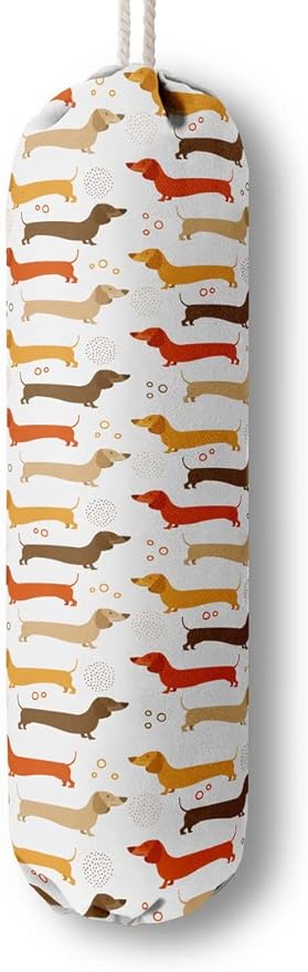 Dog Pattern Grocery Bags Holder Organizer - Wall Mount Plastic Bags Storage Container Dispensers, Perfect Gifts for Dog Lovers