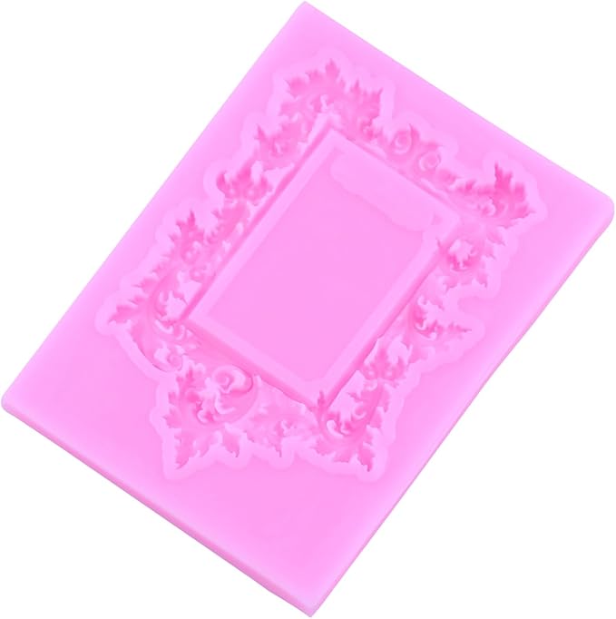 Mujiang Photo Frame Silicone Molds Vintage Picture Frames Fondant Mold Mirror Frame Candy Molds For Cake Decorating Cupcake Topper Polymer Clay Chocolate Gum Paste Set Of 4