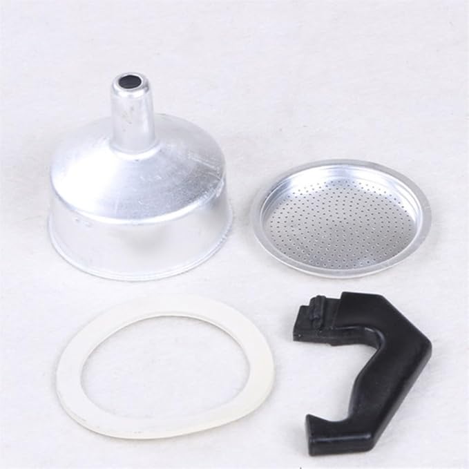 Espresso Coffee Moka Pot Replacement Parts Set Include Handle Funnel Filter Gasket Seal (3 Cup)