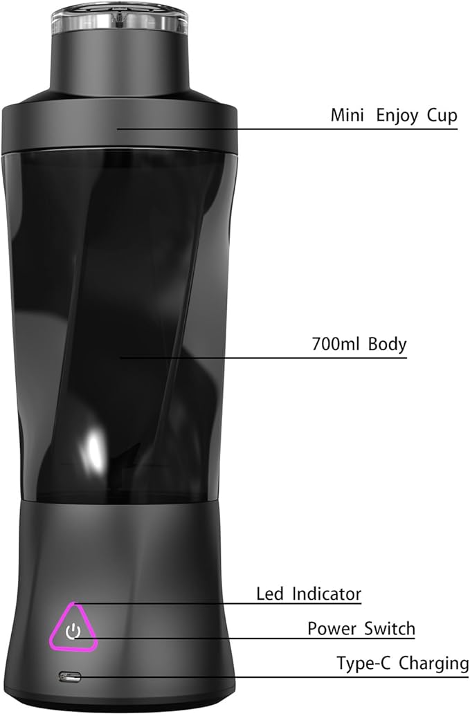 Personal Juice Blender With 24-Ounce Capacity Portable Mixing Cup USB Rechargeable Smoothie Maker BPA-Free With Leak-Proof Lid Suitable For Travel Fitness Camping And Home Use (Light green)