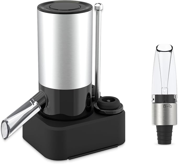 KITCHENDAO Rechargeable Electric Wine Aerator Dispenser and 2-in-1 Wine Aerator Pourer and Stopper