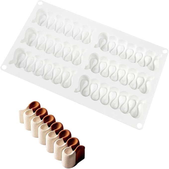 Silicone Molds, Long Baking Mold for Making Chocolate, Cake, Jelly, Dome Mouss (D_Caterpillar)