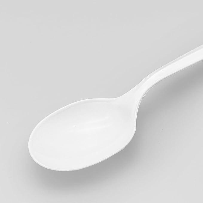 1000PCS Disposable Plastic Spoons Silverware Bulk Soup Spoon White Reusable Heavy Duty Disposable Cutlery Plastic Utensils Flatware for Home Restaurant Party Picnic Camping Travel (Soup Spoon-1000pcs)