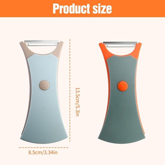 2 In 1 Fruit Peeler,Peeling and shredding Vegetables Potato Vegetable Peeler Carbon Steel Blade,Multi Function Stainless Steel Vegetable Peeler with Straight and Serrated Blades (A+B)