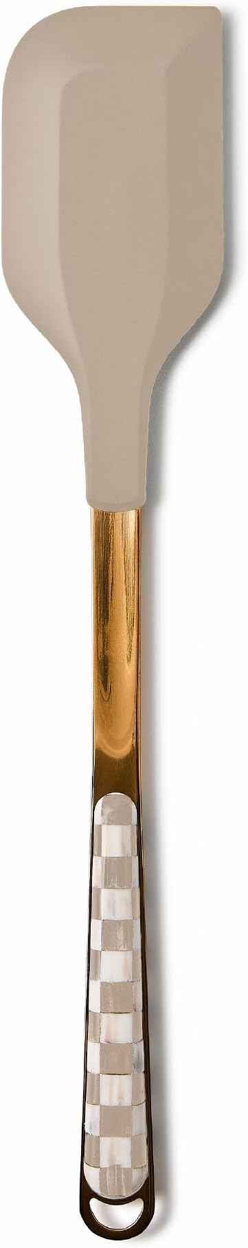 MACKENZIE-CHILDS Kitchen Spatula, Silicone Spatula for Cooking, Brown-and-White Mocha Check