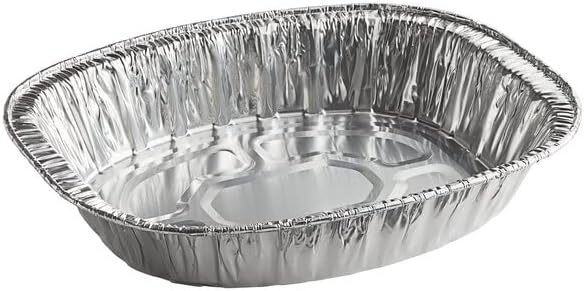Disposable Oval Roasting Pan - Durable Turkey Roaster Pans Extra Large, Heavy-Duty Aluminum Foil, Deep, Oval Shape for Chicken, Meat, Brisket, Roasting, Baking, Recyclable (50)