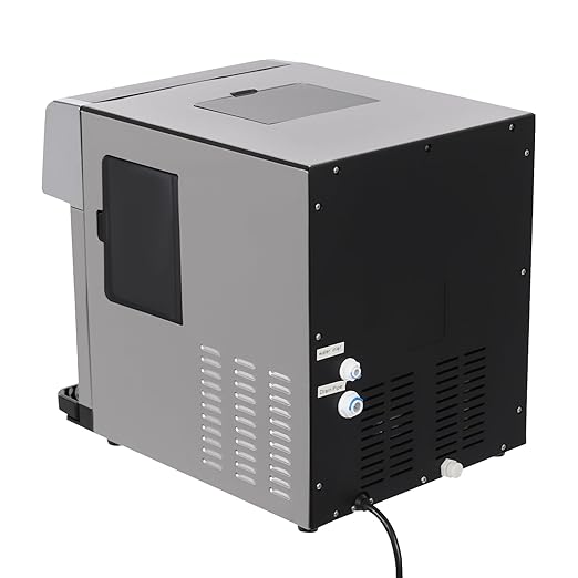 Countertop Ice Maker Dispenser, 2-in-1 Portable Ice Water Maker Stainless Steel Dual Function Self-Cleaning Touch Visual Window Screen Ice Makers with Water Dispenser for Home Kitchen Office