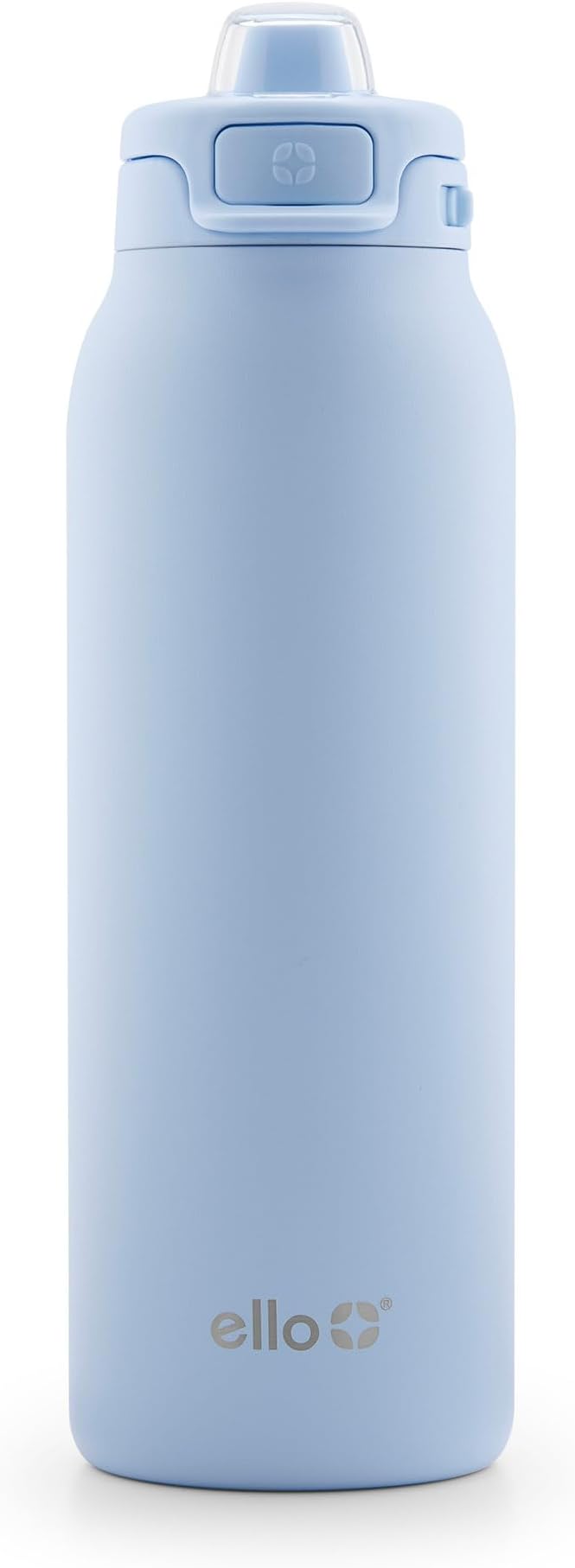 Ello Pop & Fill 32oz Stainless Steel Water Bottle with Quick Fill Technology, Double Walled and Vacuum Insulated Metal, Leak Proof Locking Lid, Sip and Chug, Reusable, BPA Free, Halogen Blue