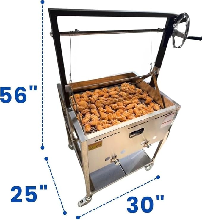 12 Gallon Deep Fryer or Cajun Crawfish Boiler Cart | Multi Purpose | Basket Lift | Portable 4 Wheels | Stainless Steel | Outdoor Propane Frying for Chicken Fish Turkey | Seafood Boil | Patent Pending