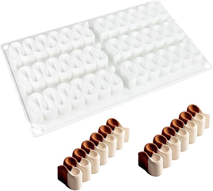 Silicone Molds, Long Baking Mold for Making Chocolate, Cake, Jelly, Dome Mouss (D_Caterpillar)