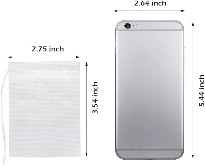 200 Pcs Disposable Tea Bags for Loose Leaf Tea, Empty Tea Bags for Loose Tea with Drawstring, Natural Tea Filter Bags