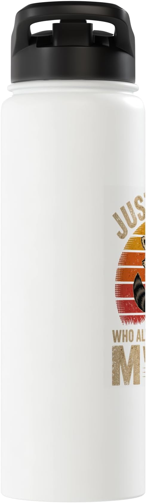 Just A Dad Who Always Came Back With The Milk Raccoon Retro Stainless Steel Insulated Water Bottle