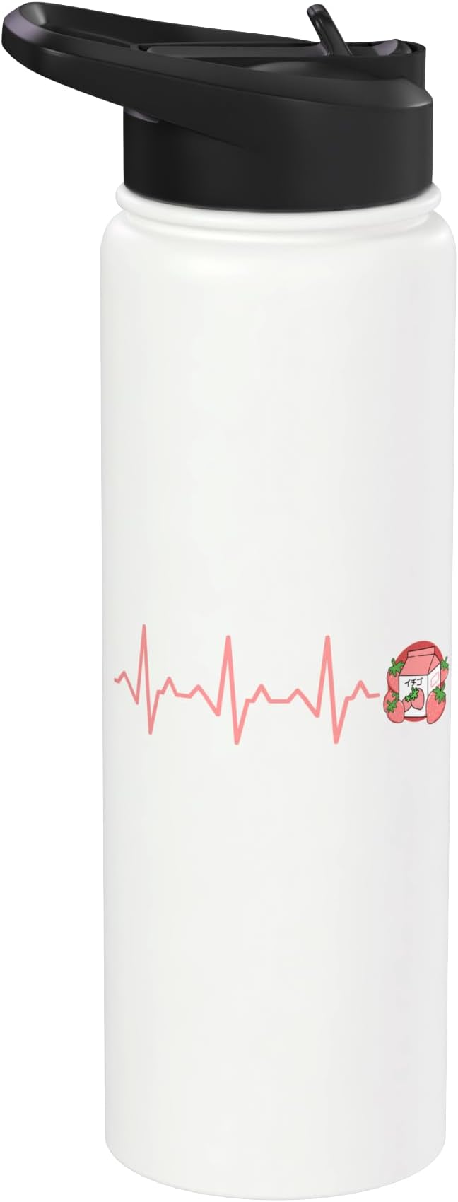 Strawberry Milk Carton Heartbeat Stainless Steel Insulated Water Bottle