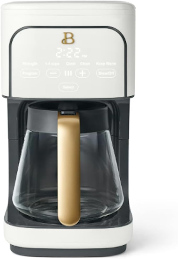 Beautiful 12-Cup Programmable Drip Coffee Maker by Drew Barrymore (White)