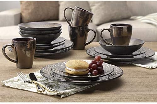 Mikasa Gourmet Basics Verona 16-Piece Stoneware Dinnerware Set, Service for 4, Includes Dinner Plates, Salad Plates, Soup Bowls and Mugs, Dishwasher and Microwave Safe