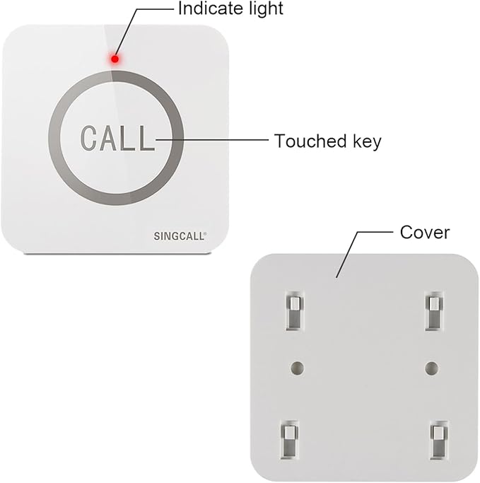 SINGCALL Restaurant Pager System Waiter Calling System Pagers and Beepers for Kitchen,Fast Food,Hotel,Restaurants,Cafe,Bar to Call Waiters 2 Waterproof Wireless Call Buttons