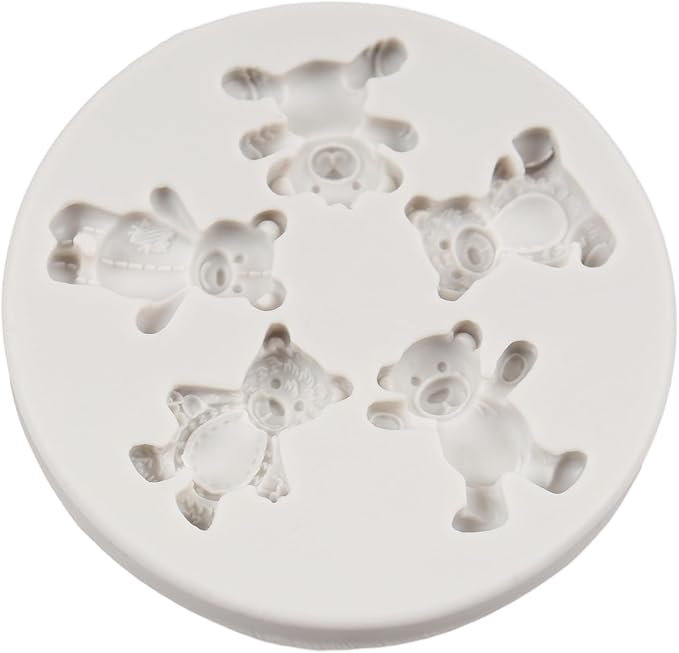 Bear Silicone Fondant Molds Bear Candy Chocolate Molds For Cake Decoration Cupcake Topper Chocolate Candy Polymer Clay Gum Paste