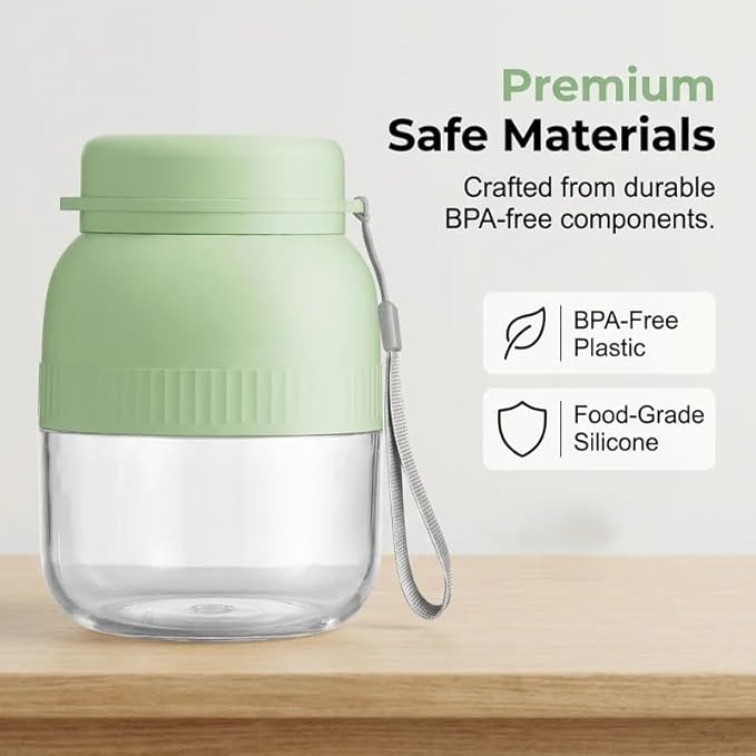 Portable Blender with Dual Lids & Cups 10-Blade 3D Stainless Steel, Uilt-In Pop-Up Straw, LED Battery Indicator, Personal Blender for Making Smoothies and Shakes Suit in Office/Home/Gym (Green)