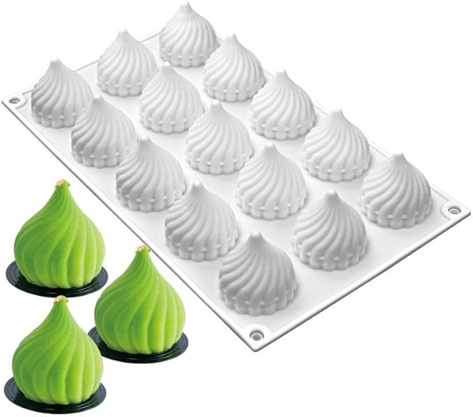Cone Whirlwind Onion Silicone Cake Mold for Chocolate Mousse Pudding Dessert Bread Bakeware Pan Decorating (Onion C_11.6 X6.8 X1.72inch)