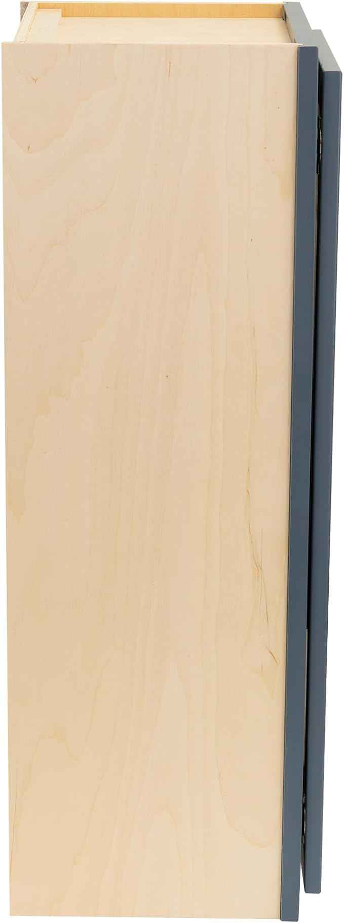 Quicklock RTA (Ready-to-Assemble) 42" Tall Wall Kitchen Cabinets - Shaker Style | 100% Hardwood | Made in America | Soft Close Hardware (Needlepoint Navy, 12''D x 12''W x 42''H)