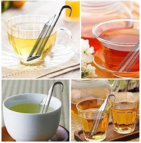 2 Pcs Stainless Steel Tea Diffuser, Stainless Steel Tea Strainers for Loose Tea with Hanging Hook Handle，Stainless Steel Long Handle Tea Steeper Diffuser for Leaf Tea, Coffee, Spices, Seasonings