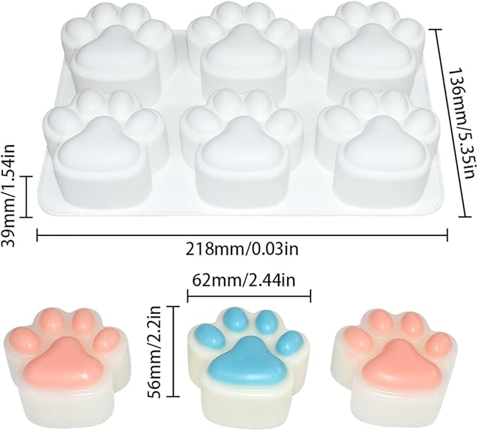Silicone Chocolate Molds 3D Cat Paw, Non-Stick Silicone Mold for Creating Individual Portions Mousse Cake, Pastry, Chocolate, Ideal for Professional-Looking Dessert (E_ Cat Paw)