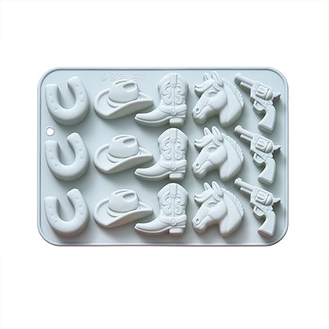 Silicone Cake Pop Mold Non Stick Fancy Mold Cake Pan 15 Cavity Cowboy Shape Candy Cupcake Cornbread Chocolate Brownie Gummy Resin Crafts Cake