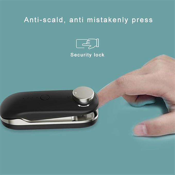 Cup Can Sealer Sealing Machine Bag Seaming Automatic Adjustable Mini Portable Heat,USB Rechargeable Handheld Heating Food Storage Plastic Clip with Magnet