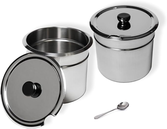 SYBO Food Warmer Steam Table Easy to Clean Commercial Grade Stainless Steel Bain Marie Buffet for Catering and Restaurants ETL, CE ROHS Certified for Commercial, Safety (2 Round Pots with Tap)