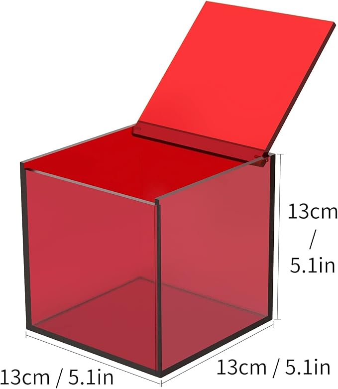 Coffee Capsule Storage Box Coffee Pod Holder Organizers Accessories Anti Dust Durable Clear Acrylic Box for House and Office Use, Red, 5x5 In